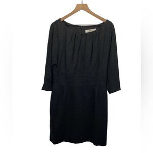 Trina Turk Women’s Charcoal Gray Heather Pleated Front 3/4 Sleeve Dress Size 12